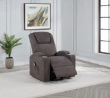 Louie power lift chair angled view with side pocket