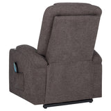 Louie Chenille Upholstered Power Lift Massage Recliner in Brown