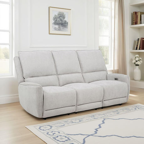 Sylmar reclining sofa side angle with power control visible