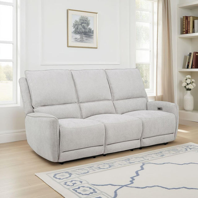 Sylmar reclining sofa side angle with power control visible