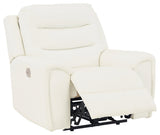 Warlin White Faux Leather Power Recliner - Ella Furniture