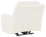 Warlin White Faux Leather Power Recliner - Ella Furniture