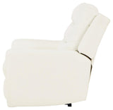 Warlin White Faux Leather Power Recliner - Ella Furniture