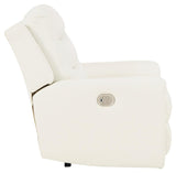 Warlin White Faux Leather Power Recliner - Ella Furniture