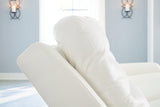Warlin White Faux Leather Power Recliner - Ella Furniture