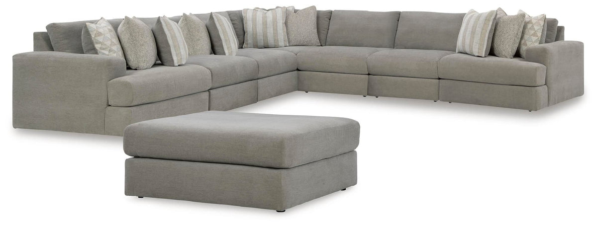 Avaliyah Ash 7-Piece Sectional with Ottoman — product image 2