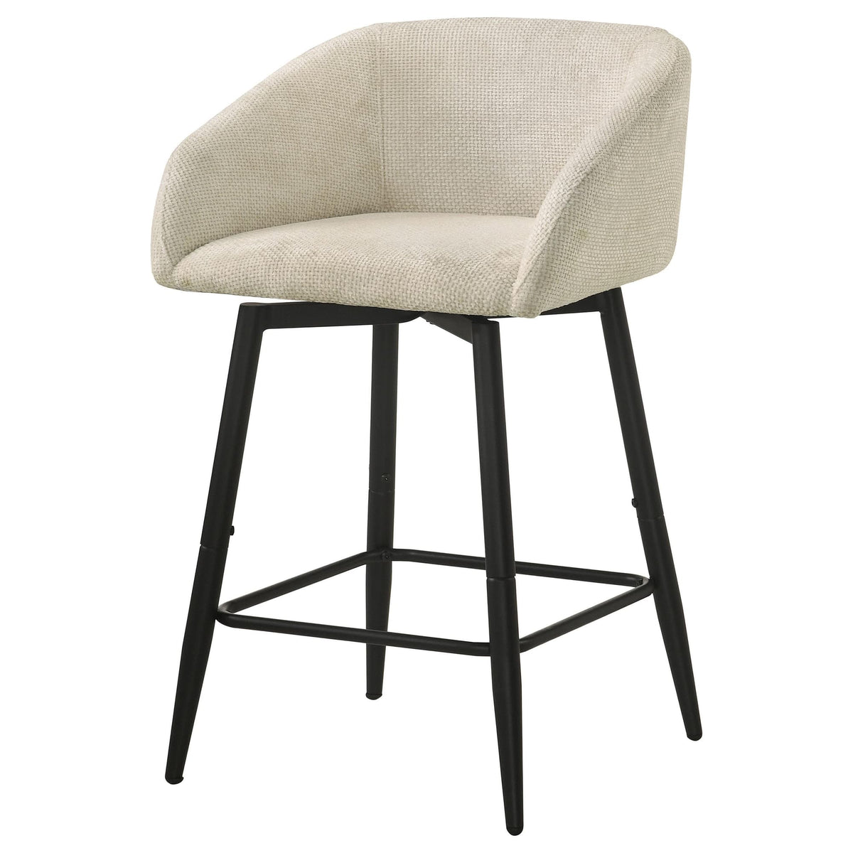 Rainer Cream Fabric Upholstered Swivel Counter Height Chair Set of 2 — product image 4