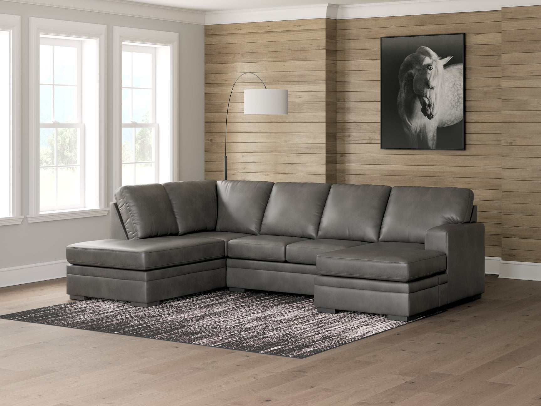 Side profile of Lofton-Pike Shadow sectional sofa