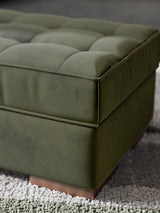 Caspian-Town oversized olive velvet accent ottoman front view