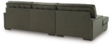 room view featuring Caspian-Town Olive Velvet 2-Piece Sectional with Chaise sofa