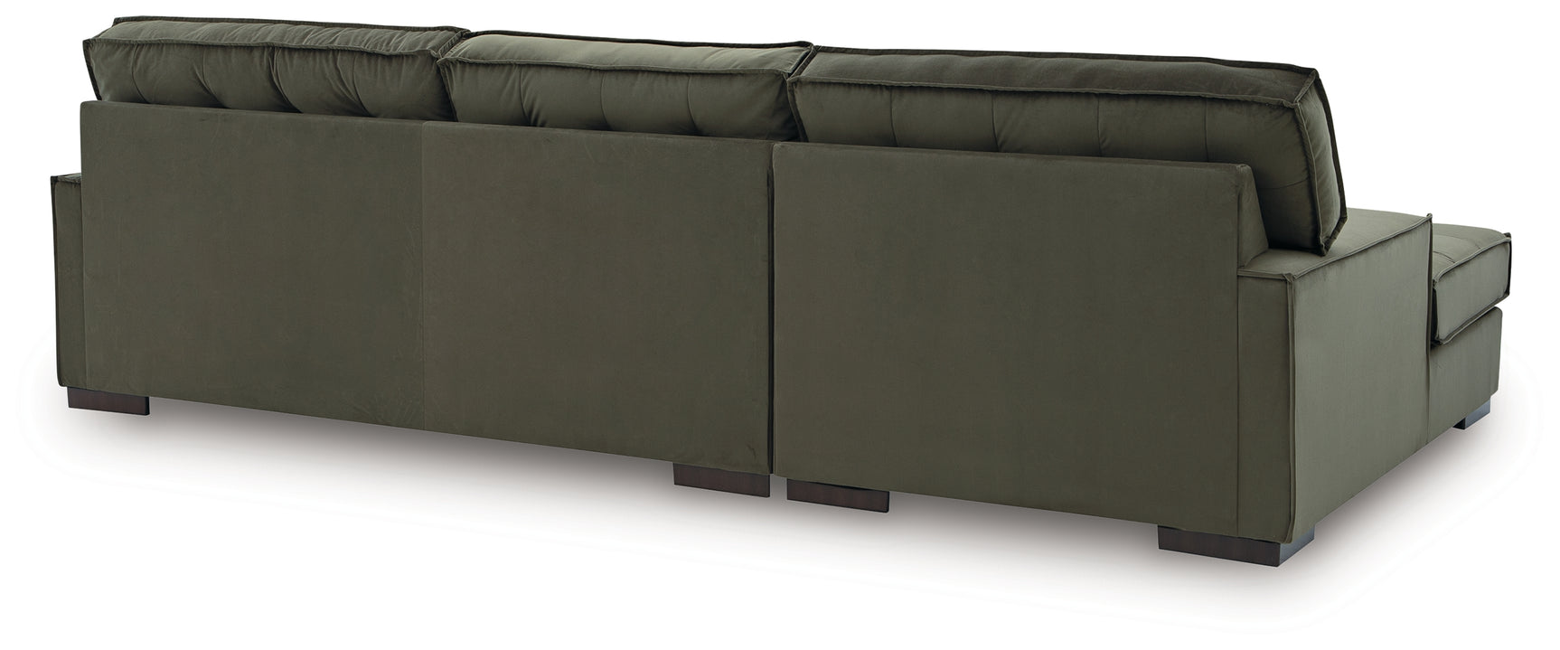 room view featuring Caspian-Town Olive Velvet 2-Piece Sectional with Chaise sofa