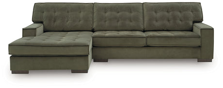 detail view of velvet upholstery and tufted design on Caspian-Town sectional sofa