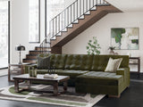 Close-up detail of cushions on Caspian-Town Olive sectional