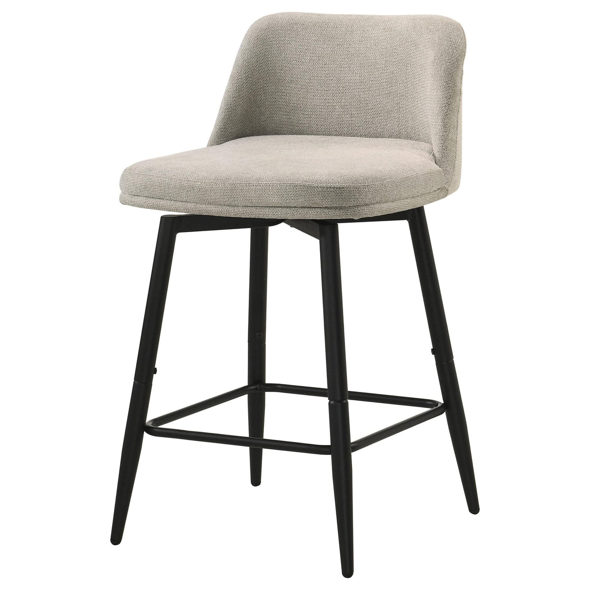Mellor Slate Brown Fabric Upholstered Swivel Counter Chair Set of 2 — product image 4