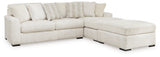 Chessington Ivory 2-Piece Sectional Sofa with Ottoman side view
