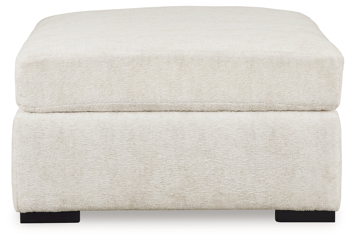 Side view of Chessington Ivory 2-Piece Sectional Sofa with Ottoman