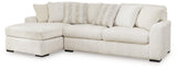 Side view of Chessington Ivory 2-Piece Sectional Sofa with Chaise