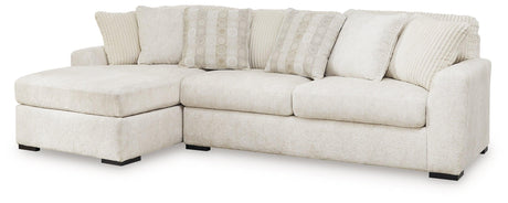 Side view of Chessington Ivory 2-Piece Sectional Sofa with Chaise