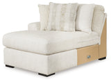 Side angle of Chessington Ivory 2-Piece Sectional Sofa with Ottoman