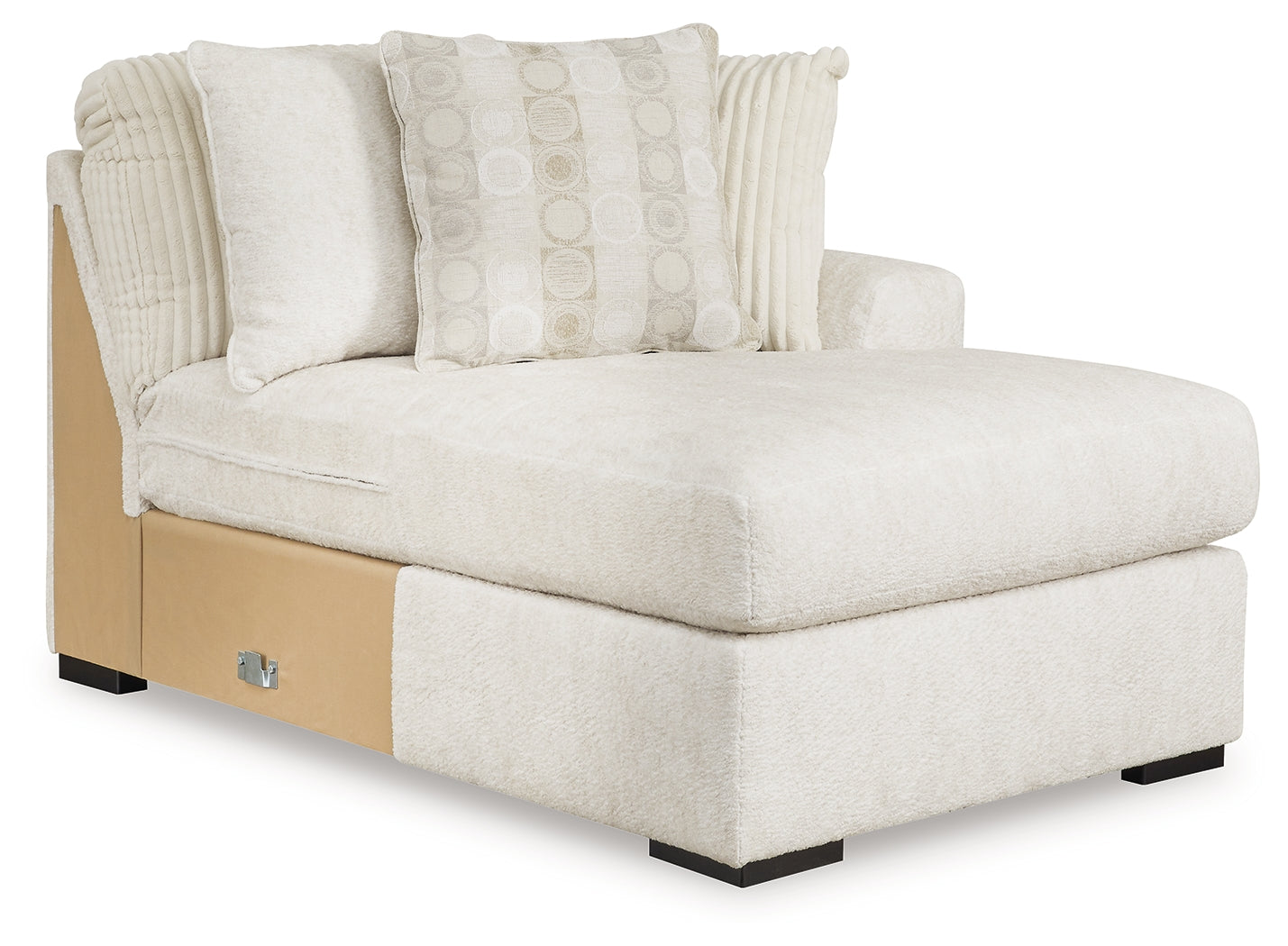 Angle view of Chessington Ivory 2-Piece Sectional Sofa with Ottoman