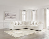 Side view of Chessington Ivory 3-Piece Sectional sofa