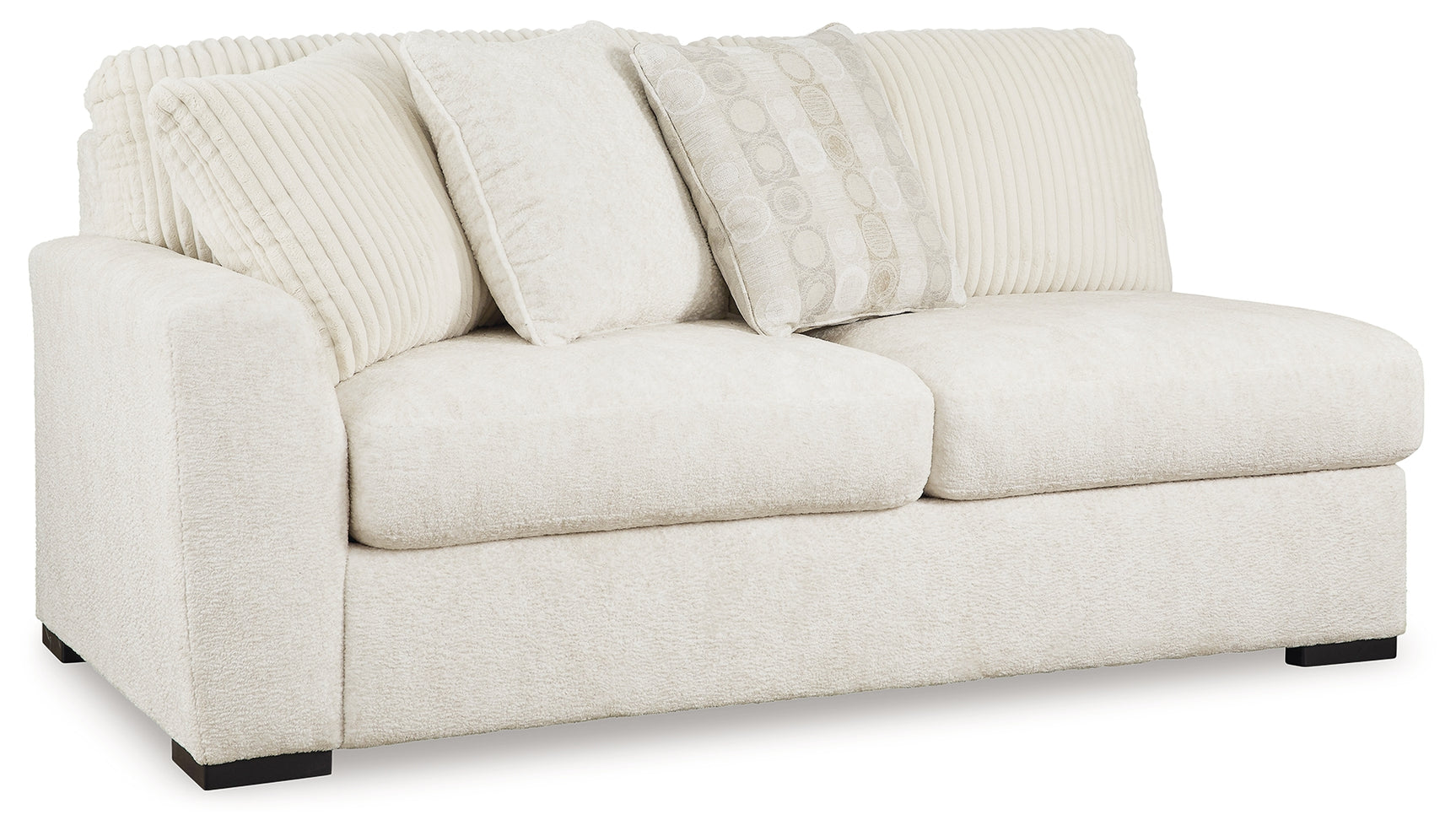 Side view of Chessington Ivory 2-Piece Sectional Sofa with Ottoman