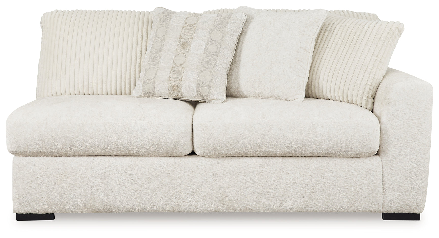 Detailed front view of Chessington sectional sofa upholstery