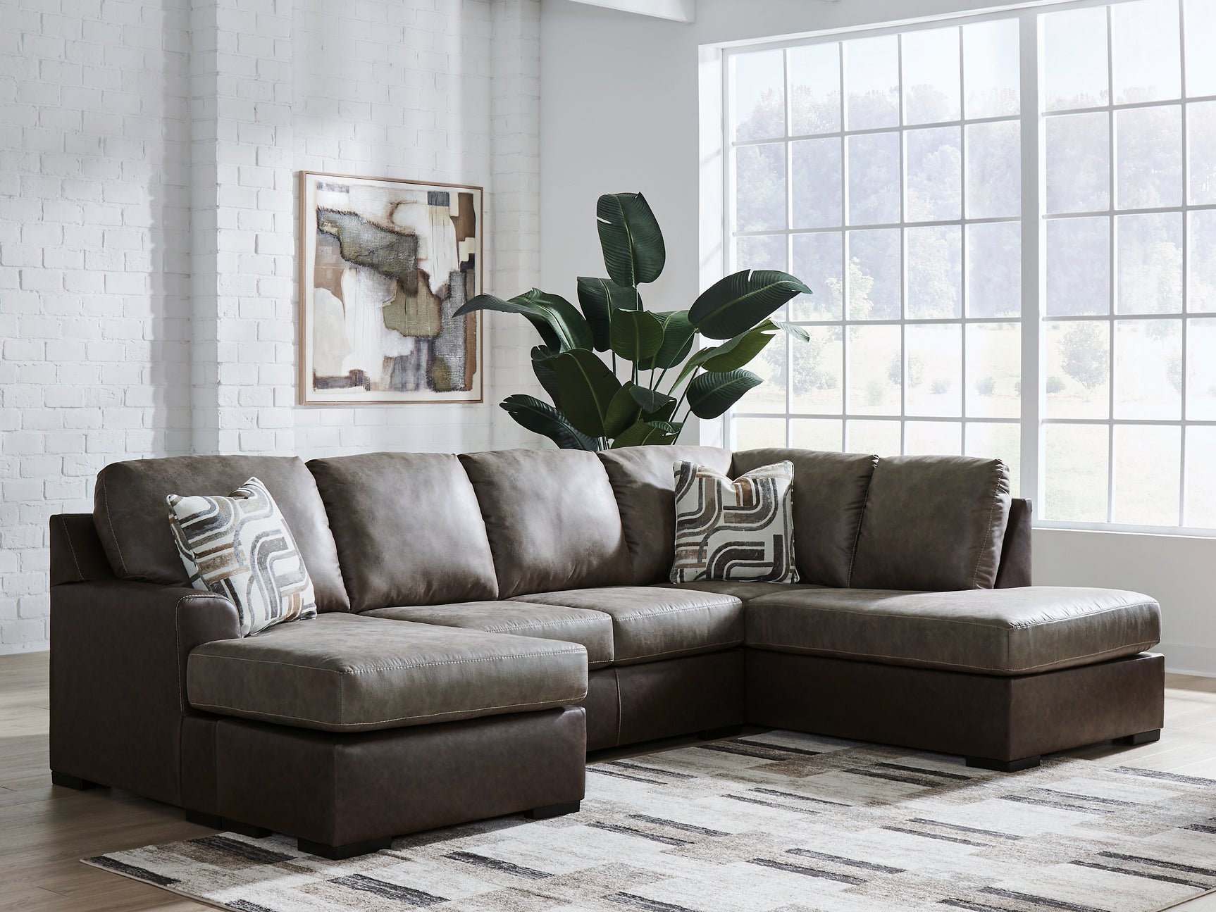 Side angle of the 2-piece sleeper sectional sofa
