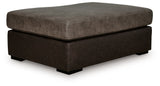 Castille Way Fossil Faux Leather Oversized Accent Ottoman head-on view