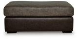 Castille Way Fossil Faux Leather Oversized Accent Ottoman side view