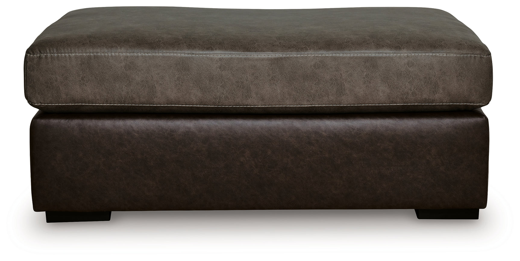 Castille Way Fossil Faux Leather Oversized Accent Ottoman side view