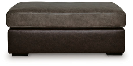 Castille Way Fossil Faux Leather Oversized Accent Ottoman side view