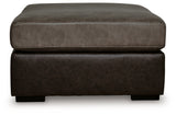 Castille Way Fossil Faux Leather Oversized Accent Ottoman angled side view