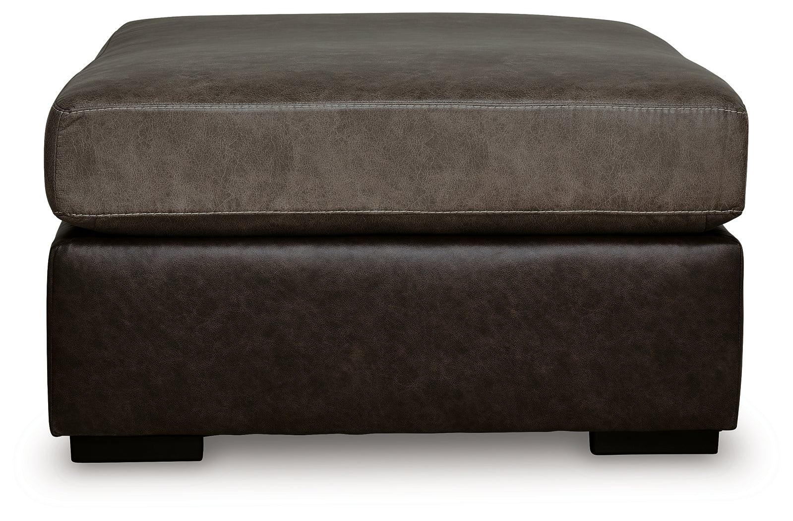 Castille Way Fossil Faux Leather Oversized Accent Ottoman angled side view