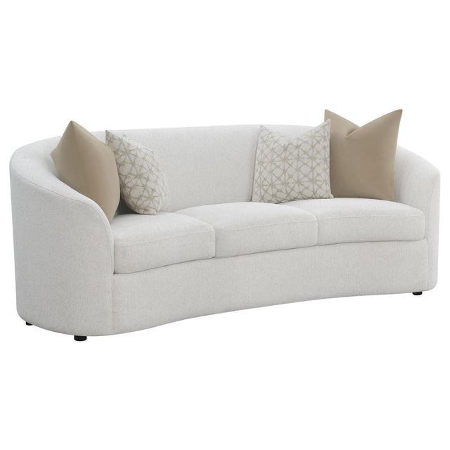 Rainn Boucle Upholstered Sloped Arm Sofa Latte — product view