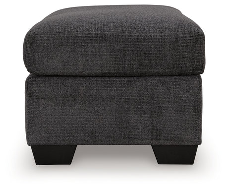 Loreo Ottoman side profile showcasing design and height