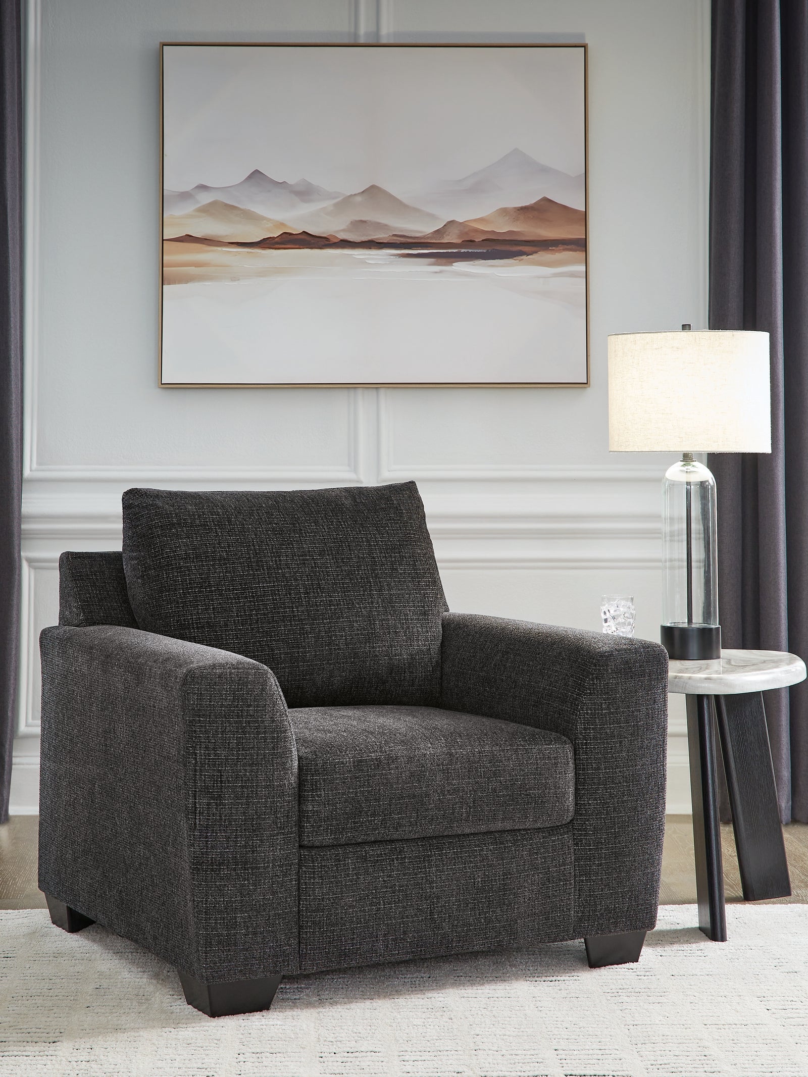 Loreo Ebony Chenille Chair