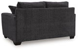 Loreo Ebony Chenille Loveseat side view