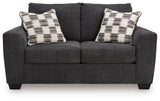 Loreo Ebony Chenille Loveseat back view