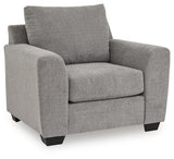 Loreo Flint Chenille Chair angled view