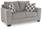 Loreo Flint Chenille Loveseat angled view