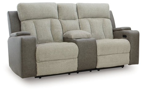 WhipLash power reclining loveseat closed position side view