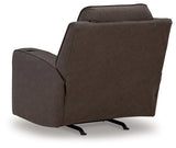 Back view of Lavenhorne Granite Faux Leather Recliner