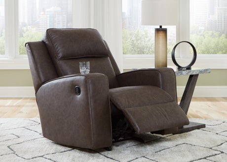 Lavenhorne Umber reclining sofa, loveseat, and recliner set