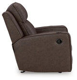 Side profile of Lavenhorne Granite Faux Leather Recliner