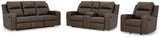 Lavenhorne Umber recliner open footrest view