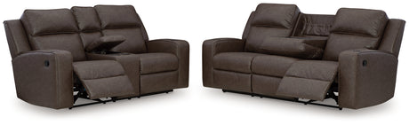 Lavenhorne Umber loveseat reclining feature