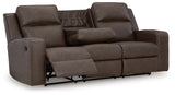 Lavenhorne Umber reclining sofa, loveseat, and recliner set