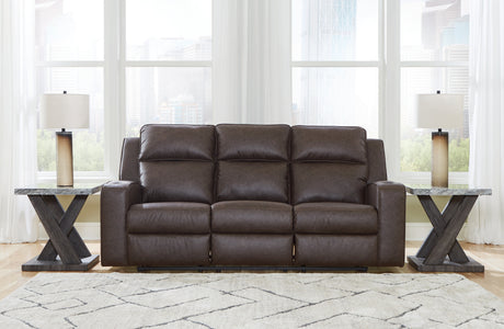 Lavenhorne Umber reclining sofa, loveseat, and recliner set