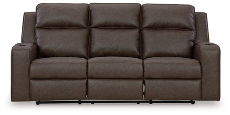 Lavenhorne Umber reclining sofa, loveseat, and recliner set